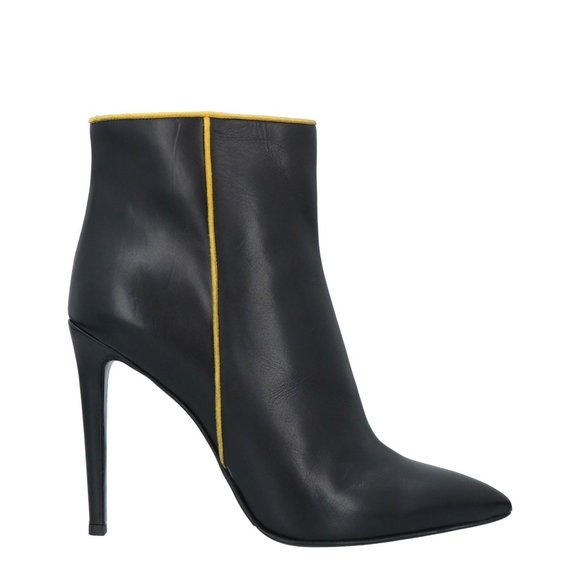 *HP* GIANNI MARRA Calfskin Black Ankle Boots Made in Italy - Picture 1 of 13